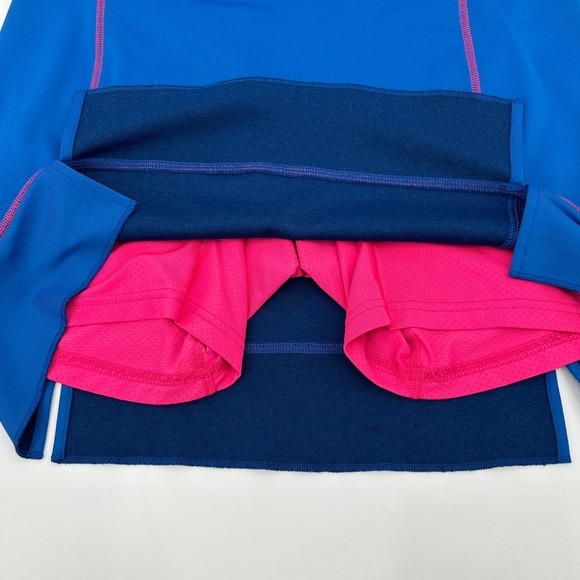 Jofit Women's Blue Pink Trim Golf Tennis Athletic Skort with Pockets - Picture 3 of 9